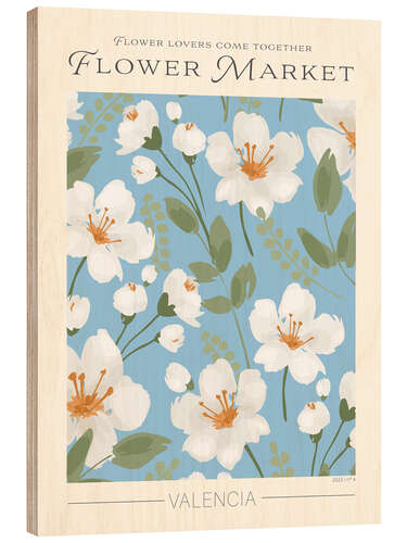 Stampa su legno Flower Market Valencia