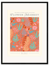 Gerahmter Kunstdruck Flower Market Bilbao