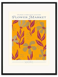 Gerahmter Kunstdruck Flower Market Madrid