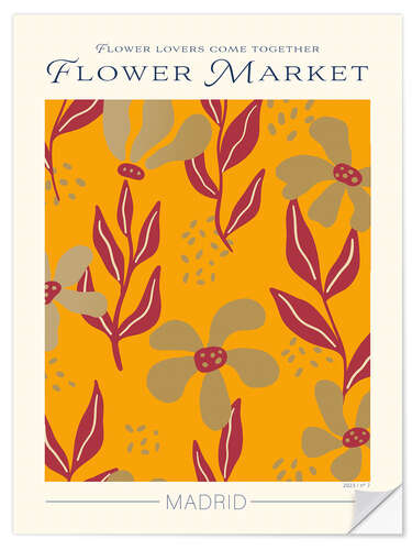 Selvklebende plakat Flower Market Madrid