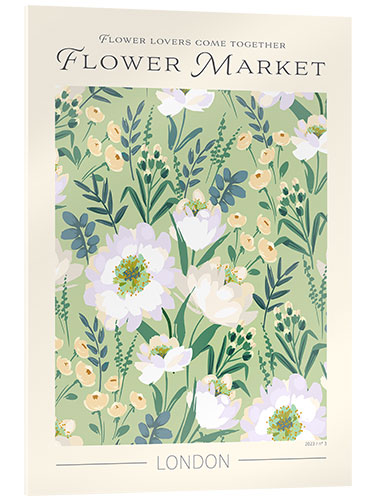 Tableau en verre acrylique Flower Market London