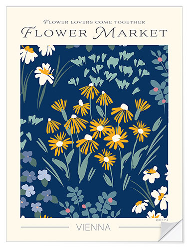 Selvklæbende plakat Flower Market Vienna