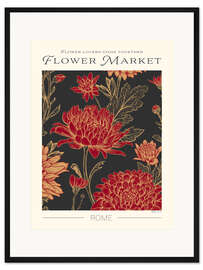 Gerahmter Kunstdruck Flower Market Rom