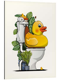 Magnettafel Quietscheente auf der Toilette