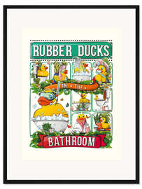 Gerahmter Kunstdruck Quietscheenten im Badezimmer