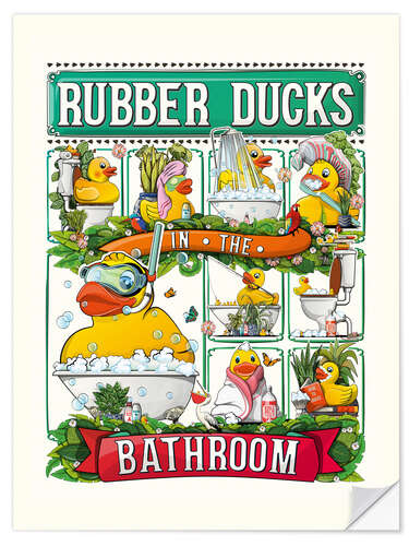 Sticker mural Rubber Ducks in the Bathroom