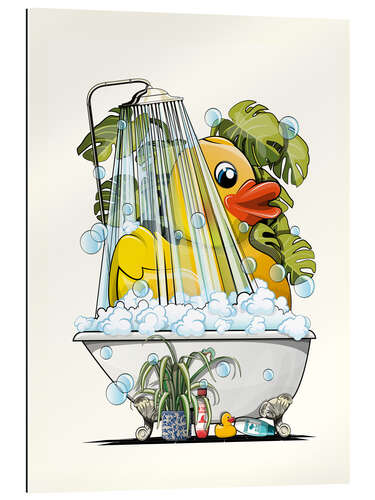 Stampa su plexi-alluminio Rubber Duck Showering