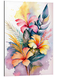 Tableau en aluminium Tropical Flower Vibe