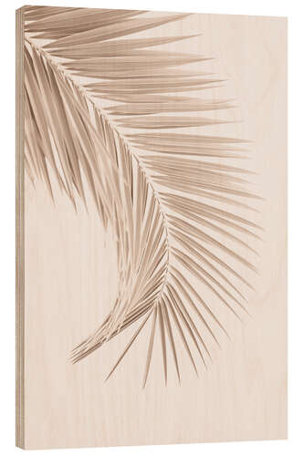 Wood print Tan Palm Leaf