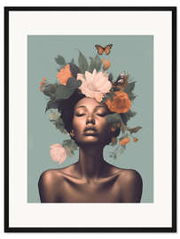 Gerahmter Kunstdruck Floral Woman