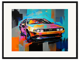Framed art print Delorean