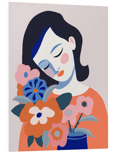 Foam board print Woman With Still Life