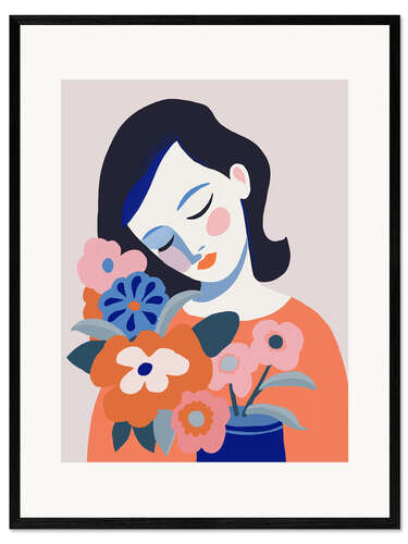 Framed art print Woman With Still Life