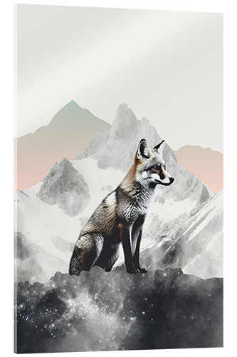 Acrylic print Fox On the Mountain Top