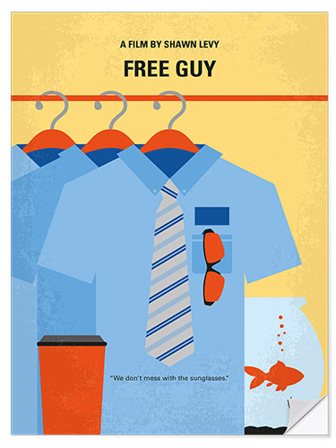 Selvklebende plakat Free Guy