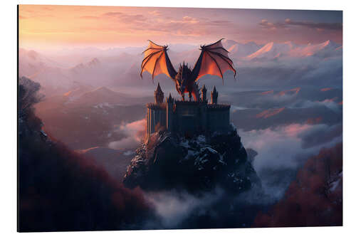 Aluminium print Fantastic Dragon Castle