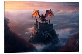 Aluminiumsbilde Fantastic Dragon Castle
