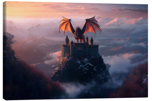 Tableau sur toile Fantastic Dragon Castle