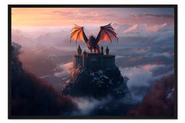 Gerahmter Kunstdruck Fantastische Drachenburg