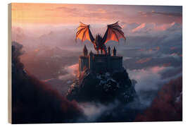 Tableau en bois Fantastic Dragon Castle