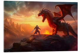 Acrylic print Brave dragon Hunter
