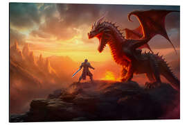 Print på aluminium Brave dragon Hunter