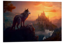 Magnettafel Wachsamer Wolf