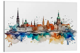 Magnettafel Skyline Hamburg