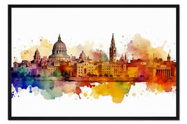 Gerahmter Kunstdruck Skyline Rom