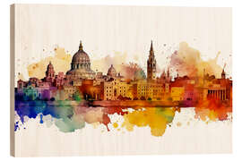 Hout print Skyline Rom