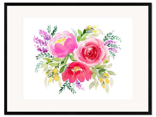 Stampa artistica con cornice Romantic Rose Road