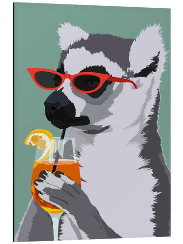 Aluminiumtavla Judgy Lemur with Aperol