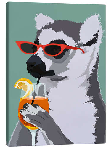 Canvas print Judgy Lemur with Aperol