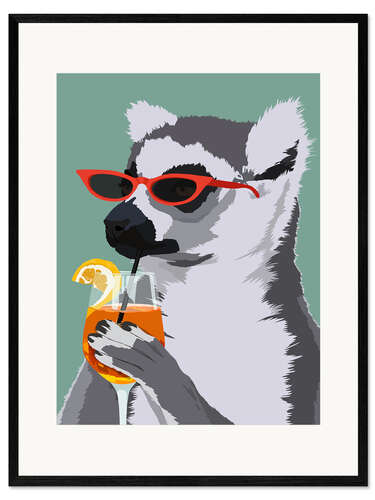 Kehystetty taidepainatus Judgy Lemur with Aperol