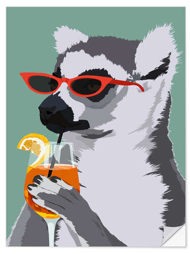 Naklejka na ścianę Judgy Lemur with Aperol