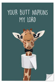 Autocolante decorativo Your Butt Napkins, My Lord (Giraffe) - bykammille