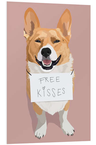 Quadro em PVC Free Kisses (Corgi)