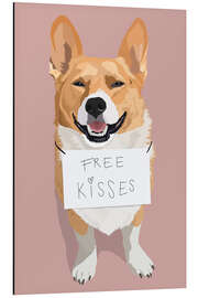 Magnettafel Free Kisses (Corgi)