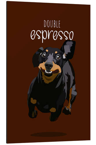 Tableau en aluminium Double Espresso (Dachshund)