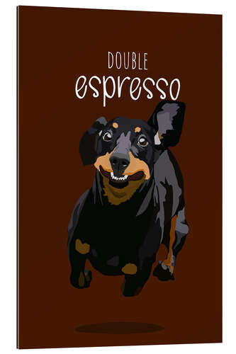 Tableau en plexi-alu Double Espresso (Dachshund)