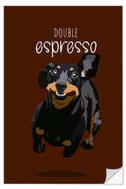 Naklejka na ścianę Double Espresso (Dachshund)