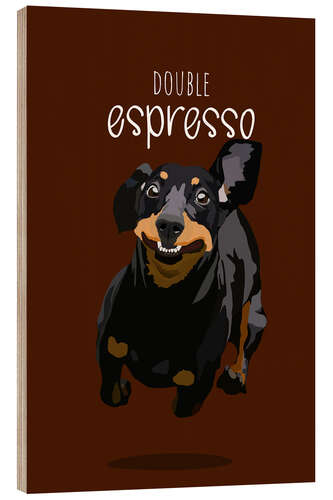 Wood print Double Espresso (Dachshund)