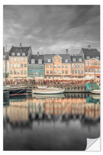 Sticker mural Charming Evening Atmosphere at Nyhavn