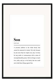Gerahmter Kunstdruck Definition Sohn (englisch)