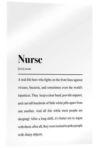 Acrylic print Definition Nurse