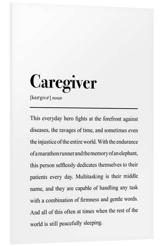 Foam board print Definition Caregiver