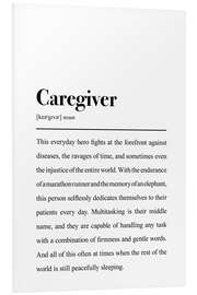 Foam board print Definition Caregiver