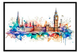 Gerahmter Kunstdruck Skyline London