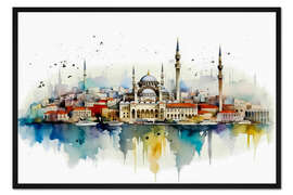 Gerahmter Kunstdruck Skyline Istanbul