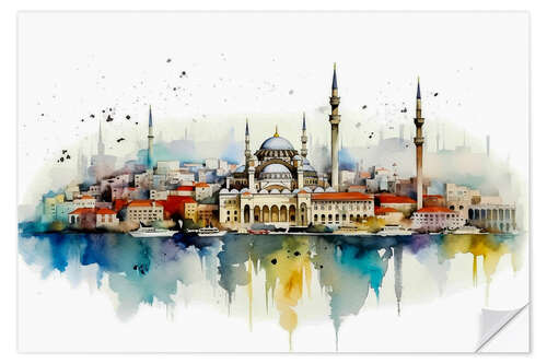 Naklejka na ścianę Skyline Istanbul